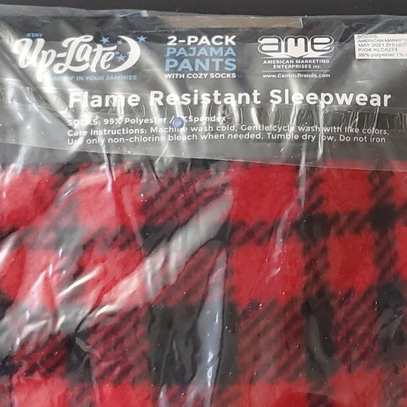 Holiday Pajama Pants for Boys, Size S (4-5) 3 pc Set! 2 pants 1 pair of socks - Picture 6 of 6